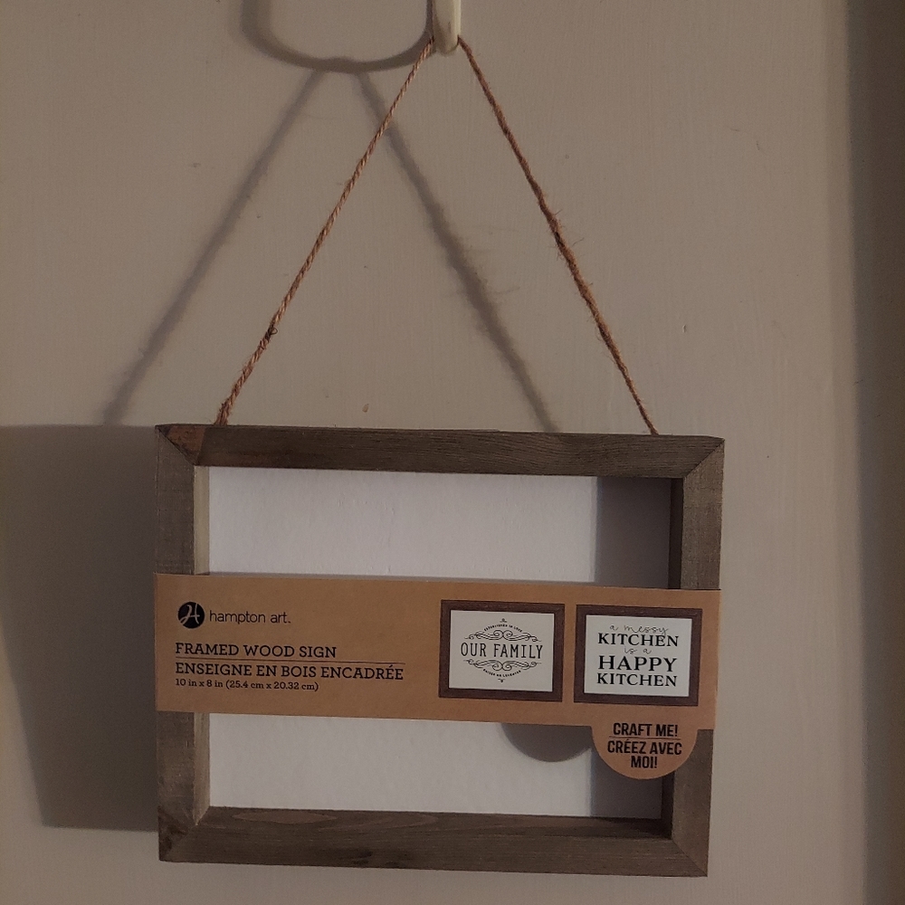 NEW Craft framed wood sign by Hampton Art